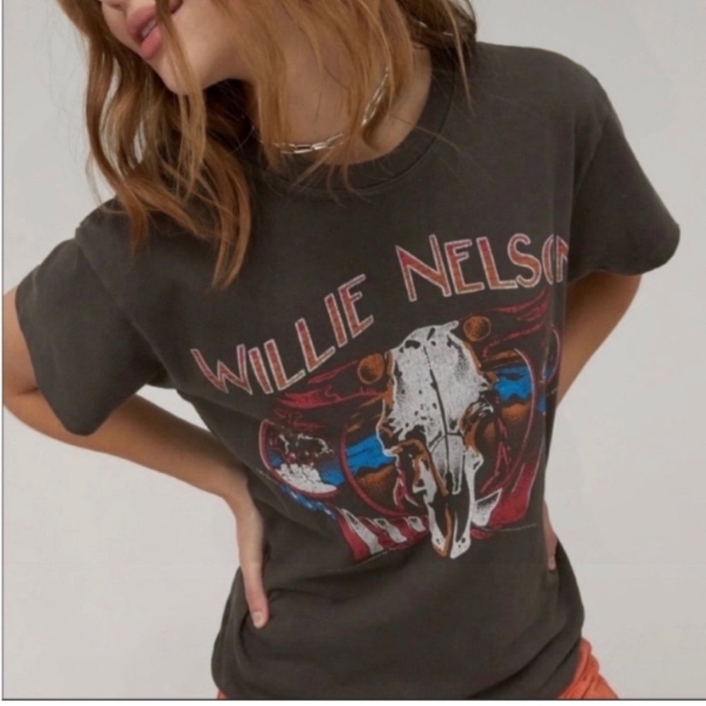 Free People Daydreamer Willie Nelson Brown T-Shirt Size S